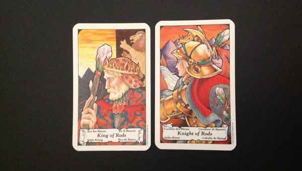 King of Rods, Knight of Rods Jump out cards