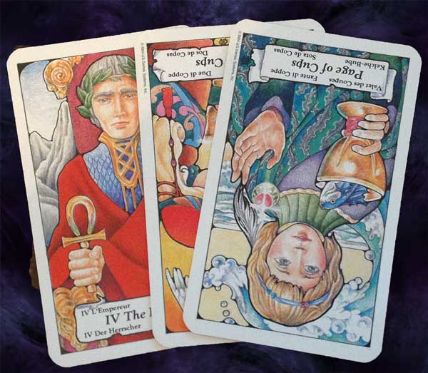 Emperor, The Lovers, Page of Cups
