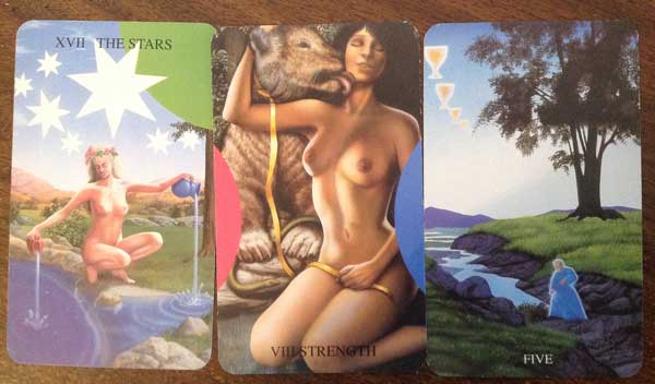 The Stars, Strength, 5 of Cups