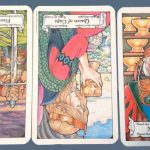 5 of Swords, Queen of Cups, 9 of Cups